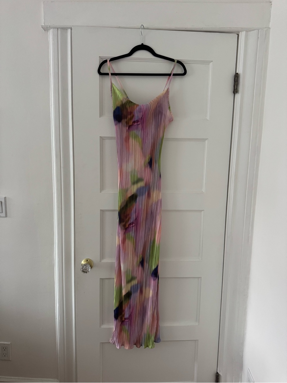 Women's Pastel Multicolor Pleated Slip Dress